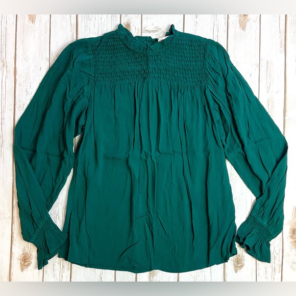 A New Day Target Green Smocked Blouse Size XS Extra Small NEW - Picture 1 of 7